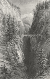 VIA MALA. Middle bridge. Germany. Tombleson 1830 old antique print picture