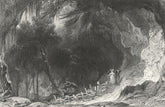 CASTLES. Grotto, in Castle Eden Dean 1835 old antique vintage print picture