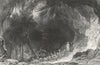 CASTLES. Grotto, in Castle Eden Dean 1835 old antique vintage print picture