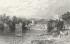 NORTHUMBS. Bywell, Tyne. Allom. Fisherman Dog 1832 old antique print picture