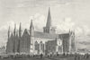 YARMOUTH. Church, SW view. INGHAM. Le Keux Churches 1824 old antique print