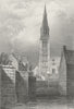 LINCS. St Mary's Church, Stamford. Saunders bridge 1836 old antique print