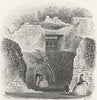 CARISBROOKE CASTLE. Window Charles tried escape c1850 old antique print
