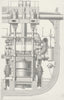 STEAM ENGINE. N American Royal Mail ship Arabia c1870 old antique print