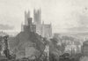 LINCOLN. Cathedral, Keep Castle. city 1827 old antique vintage print picture