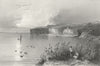 BULGARIA. Nikopol. river boat water fowl Cliffs 1840 old antique print picture