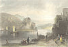 GERMANY. Fort Niederhaus Passau. Payne river 1847 old antique print picture