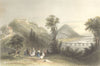 GERMANY. Walhalla, Ratisbon. Bartlett bridge Trees  1842 old antique print