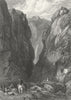 GREECE. Delphi. Fullarton-Finden 1850 old antique vintage print picture