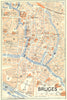 BELGIUM. Brugge 1929 old vintage map plan chart