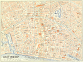 BELGIUM. Antwerp(central) 1929 old vintage map plan chart