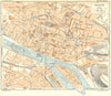 NORMANDY. Normandie. Rouen 1928 old vintage map plan chart
