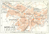 BRITTANY. Bretagne. Morlaix 1928 old vintage map plan chart