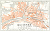 BRITTANY. Bretagne. Quimper 1928 old vintage map plan chart