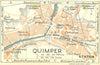 FRANCE. Quimper 1932 old vintage map plan chart