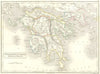 GREECE. Peloponnesus Graecia Meridionalis 1847 old antique map plan chart
