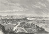 SPAIN. Barcelona, from Castle of Monjui c1885 old antique print picture
