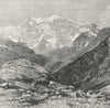 SWITZERLAND. Monte Rosa, from Galcoro c1885 old antique vintage print picture