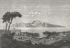 ITALY. Capri, from Massa Lubrense c1885 old antique vintage print picture