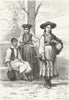 PORTUGAL. Peasant of Ovar; Woman Leca; Affife c1885 old antique print picture