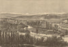 FRANCE. Pyrenees, from terrace of Castle at Pau c1885 old antique print