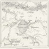 FRANCE. Lake Lieu, sketch map c1885 old antique vintage plan chart