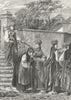 SWITZERLAND. Costumes in Fribourg c1885 old antique vintage print picture