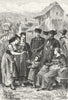 FRANCE. Alsatian Peasants c1885 old antique vintage print picture