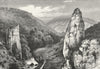DERBYS. Ilam Rock, Dovedale c1885 old antique vintage print picture