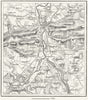 SURREY. Guildford & Godalming, sketch map c1885 old antique plan chart