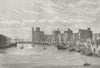 WALES. Caernarfon Castle c1885 old antique vintage print picture