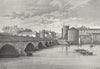 LIMERICK. Thomond's bridge & King John's Castle c1885 old antique print
