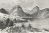 TAJIKISTAN. Lake Iskanderkul c1885 old antique vintage print picture