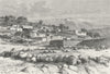 SYRIA. Mount Hermon-view from Rasheya c1885 old antique vintage print picture