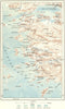 GREECE. Dodecanese Islands; Turkey c1885 old antique vintage map plan chart