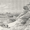 SAUDI ARABIA. Sandstone hills Meskakeh c1885 old antique vintage print picture