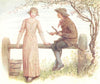 KATE GREENAWAY. 2 at a Stile; boy & girl 1905 old antique print picture