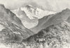 SWITZERLAND. Jungfrau, from Interlaken 1891 old antique vintage print picture