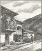 DAVOS. Dorfli, NE Grisons, road to Fluela pass 1891 old antique print picture