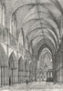 IRELAND. Christ Church, restored 1888 old antique vintage print picture