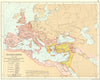 ROMAN EMPIRE 300AD. Prefectures Dioceses Provinces under Diocletian 1897 map