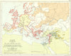RELIGIOUS EUROPE 1096-1270. Latin Church Patriarchates Monasteries 1897 map