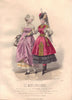 FASHION. Elegant Parisian ladies. mauve. pink 1869 old antique print picture