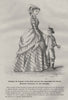 FAMILY. Elegant Parisian mother and child 1869 old antique print picture