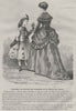 FAMILY. Elegant Parisian mother and daughter 1869 old antique print picture