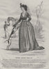 FASHION. Elegant lady. dog. horse 1869 old antique vintage print picture