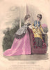 FASHION. Elegant Parisian ladies. pink. yellow. red 1869 old antique print