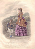 FAMILY. Elegant Parisian mother. girl. Parasol. mauve 1869 old antique print