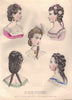 FASHION. Parisian ladies hair arrangements 1869 old antique print picture