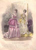 FASHION. Elegant Parisian ladies. pink. yellow 1869 old antique print picture